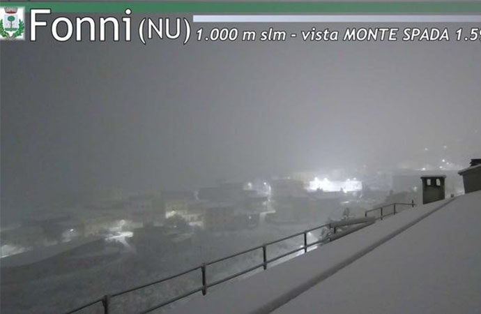 Nevicate sulla Sardegna, scatta il piano della Protezione Civile regionale.