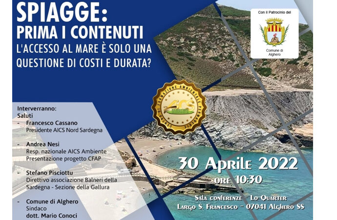 Bolkestein: concessioni balneari, AICS lancia i centri di formazione ambientale permanente, convegno ad Alghero