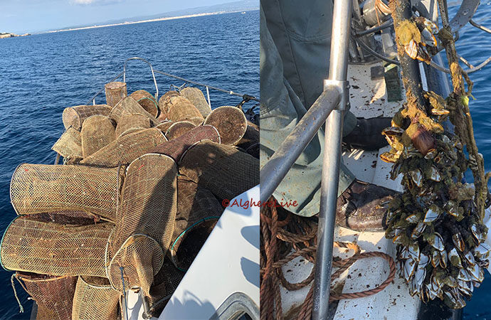 Area Marina Protetta – Gli Agenti della BN del Corpo Forestale sequestrano centinaia di nasse senza tracciamento: un danno incredibile