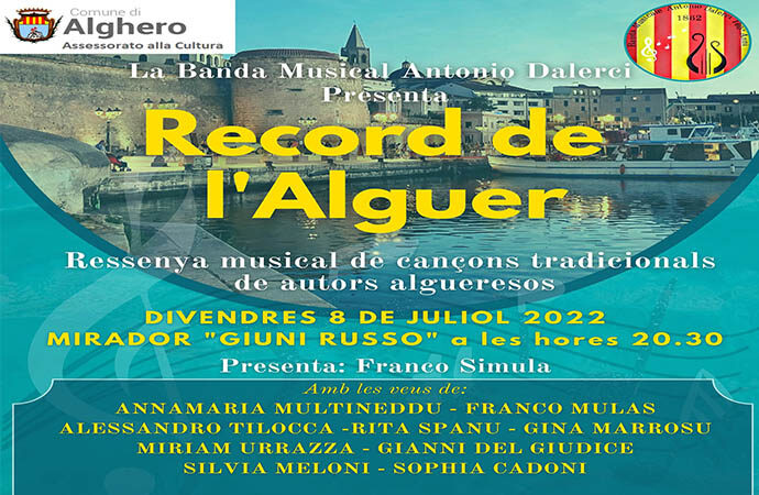 “Record de l’Alguer”, Rassegna di Canzoni Algheresi Venerdì 8 Luglio
