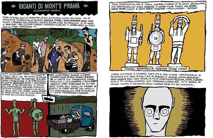 Un fumetto sui Giganti di Mont’e Prama di Aleksandar Zograf pubblicato in Serbia