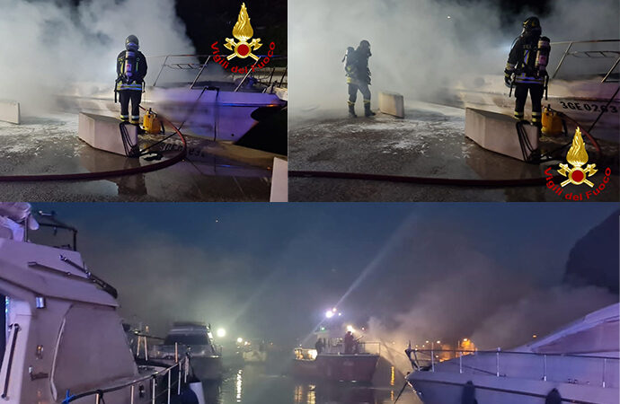 In fiamme sei imbarcazione nel porto di Castelsardo, Vigili del Fuoco in azione dall’alba