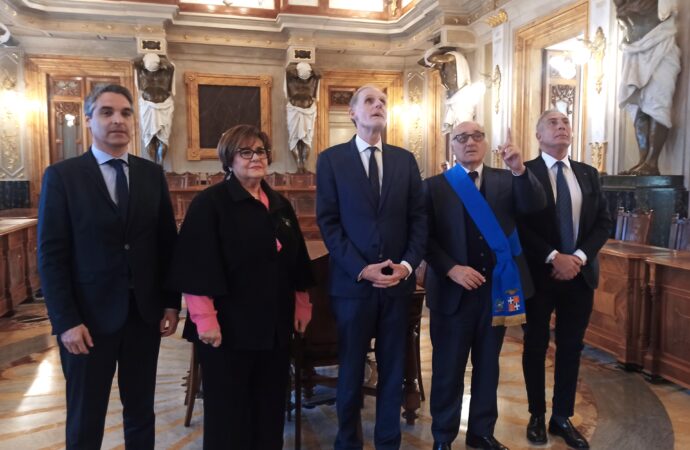 L’amministratore Pietro Fois accoglie a Palazzo Sciuti  l’Ambasciatore di Francia in Italia Christian Masset