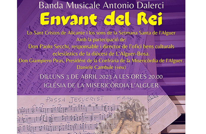 Riflessione musicale con lo Sant Cristos de Alicante, alla Misericordia il 3 Aprile