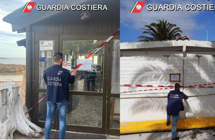 La Guardia Costiera pone sigilli di sequestro a un ristorante  a Las Tronas e a un chiosco in Viale 1° Maggio