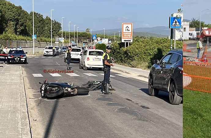Incidente stradale nei pressi del Calich, violenta collisione moto – bicicletta , due persone in Ospedale