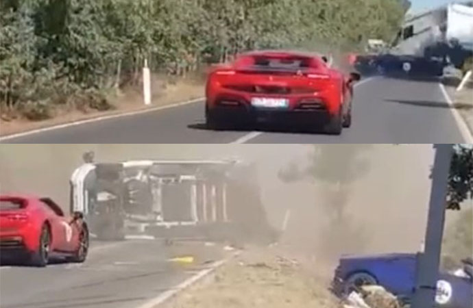 Video La Carambola Fra Una Ferrari Una Lamborghini E Un Camper Finisce In Tragedia Due Morti