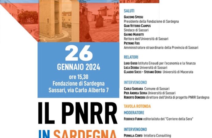 “Il PNRR in Sardegna: il progetto e le prospettive”, confronto nella sede della Fondazione di Sardegna
