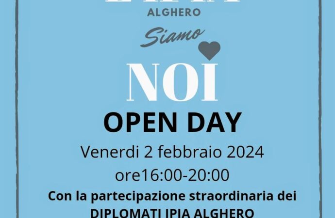 Venerdì 2 febbraio 2024 un nuovo Open Day: “L’IPIA Alghero Siamo Noi”