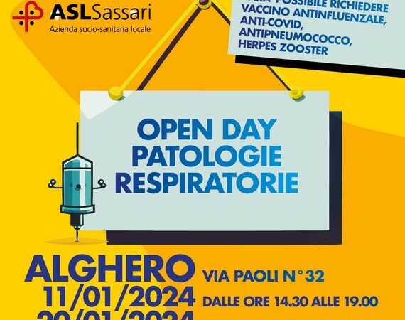 Asl Sassari: ecco gli open day per proteggersi dalle patologie respiratorie