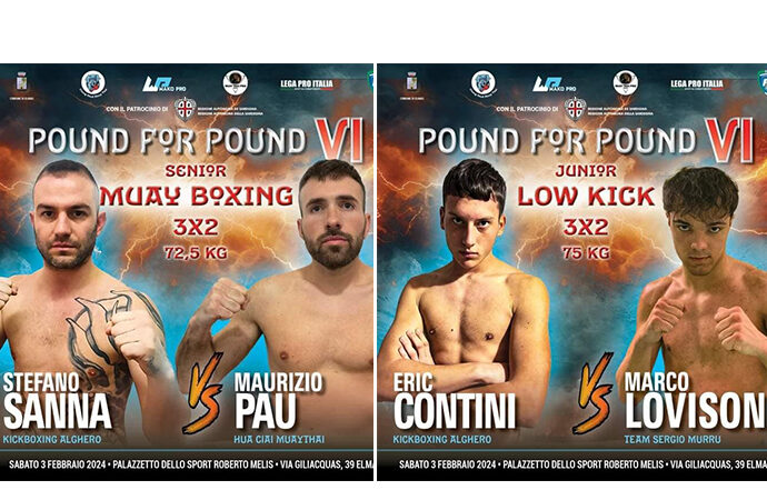 Kickboxing Alghero al prestigioso Pound for Pound con Stefano Sanna e Eric Contini