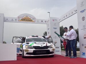 Andrea Pisano e Salvatore Musselli, su Skoda Fabia R5, in vetta al 29º Rally Internazionale Golfo dell’Asinara al termine del Day1 davanti a Testa e Gessa