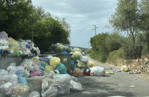 Fotonotizia – Talmente tanti i rifiuti da non poter transitare nella strada di Sant’Efis