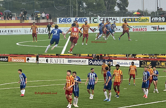 VIDEO – Neanche la forte pioggia ferma l’Alghero che vince per 4 a 2. Ma il campo di Maria Pia oggi ha mostrato tutti i suoi limiti