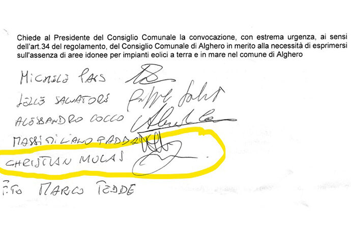 Christian Mulas di maggioranza e di opposizione, sottoscrive un documento del Cdx.  Lui: cosa c’è di male?