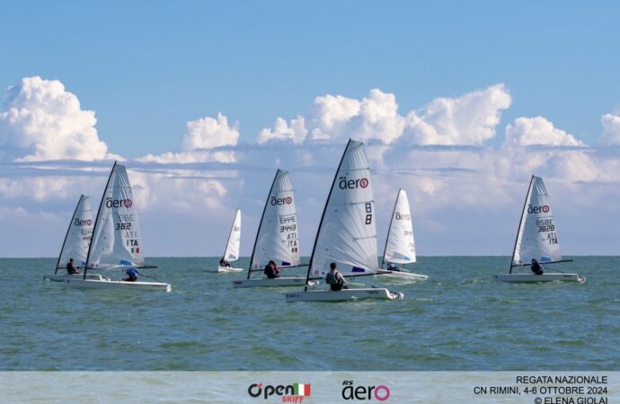 Al Club Nautico Rimini gran finale per le classi Open Skiff e RS Aero. Titolo italiano a Leonardo Nonnis  e  Filippo Vincis. Ora la Coppa Campioni a Cagliari