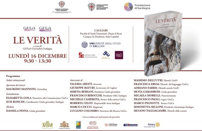 Il 16 dicembre Giulia giornaliste Sardegna presenta il libro “LE VERITÀ”