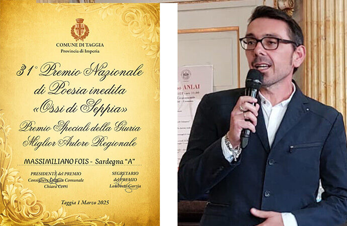 Massimiliano Fois miglior autore Regionale nella 31a Edizione del Premio Nazionale “Ossi di seppia