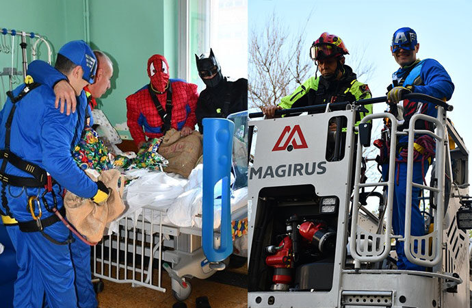 I vigili del fuoco donano uova di Pasqua ai bimbi ricoverati in ospedale