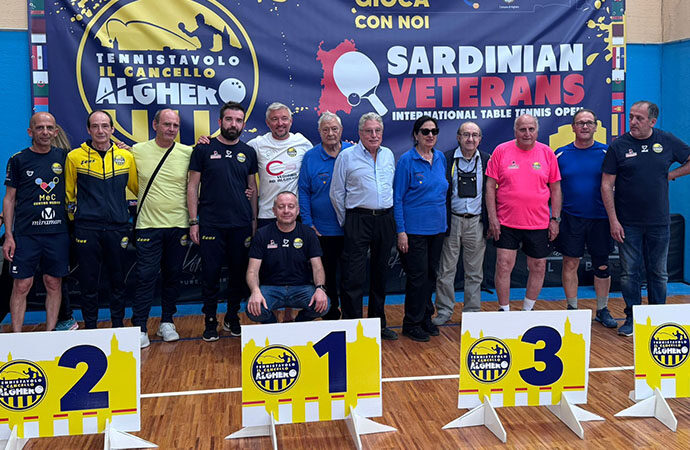 “Sardinian Veterans” di tennistavolo va in archivio, 100 atleti iscritti, 16 categorie, in rappresentanza di 21 Paesi, certificano il successo