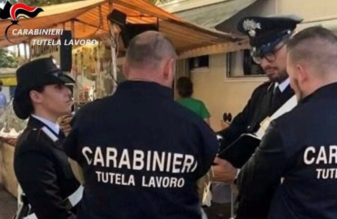 Attività dei Carabinieri del NIL, controlli a 53 aziende, sospese 6 attività, sanzioni per 174 mila euro
