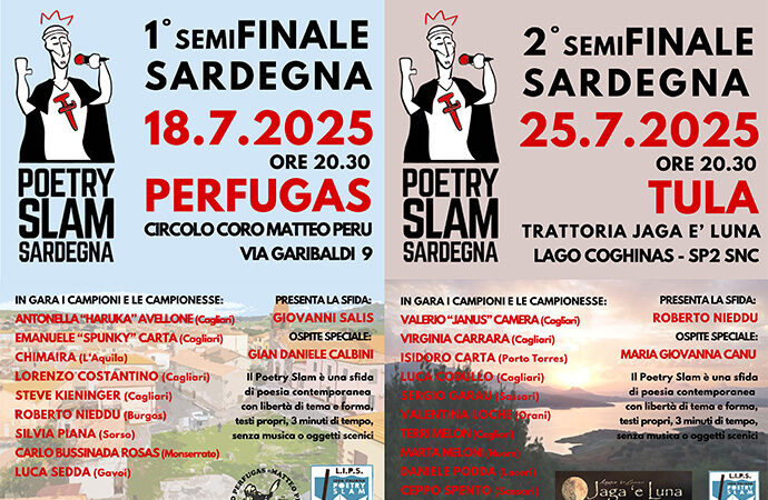 Poetry Slam Sardegna – A Perfugas e Tula le semifinali del campionato sardo in vista della finalissima di Seneghe