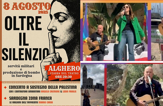 Angelo Cremone e Lidia Frailis saranno ad Alghero l’8 Agosto :”Oltre il silenzio”. Concerto contro la Guerra a sostegno della Palestina