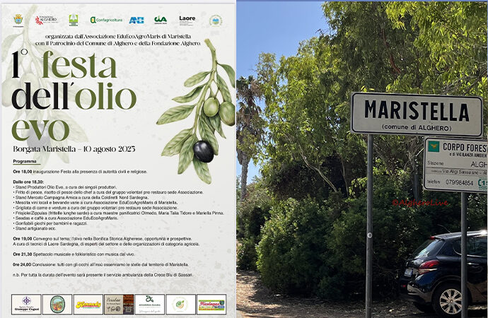 A Maristella la 1° Festa dell’Olio Evo, conferenza stampa mercoledì prossimo 6 Agosto a Porta Terra