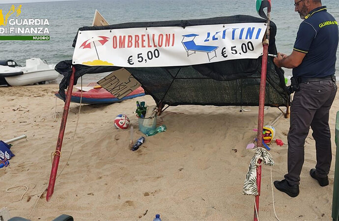 La GdF ha sequestrato un stabilimento balneare abusivo sull’arenile di Dorgali