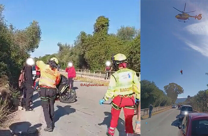 VIDEO- Incidente sulla strada di Valverde: migliorate decisamente le condizioni del motociclista