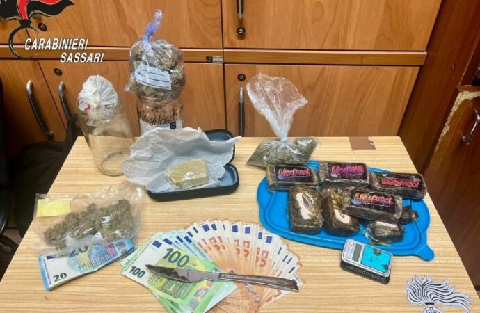 Spaccio di droga nel centro di Olbia, i Carabinieri bloccano un pusher