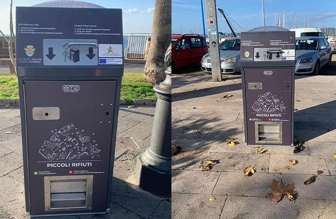 Ecco i cestini smart funzionanti ad energia solare, misurano in tempo reale il livello di riempimento. Provengono da finanziamento PNRR da 1 Mln di euro