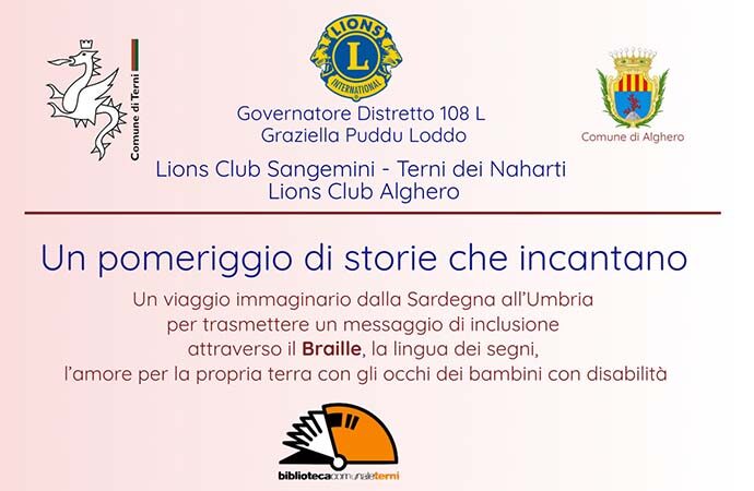 Lions Terni e Alghero: un pomeriggio di storie che incantano con Bachis e Boboredda