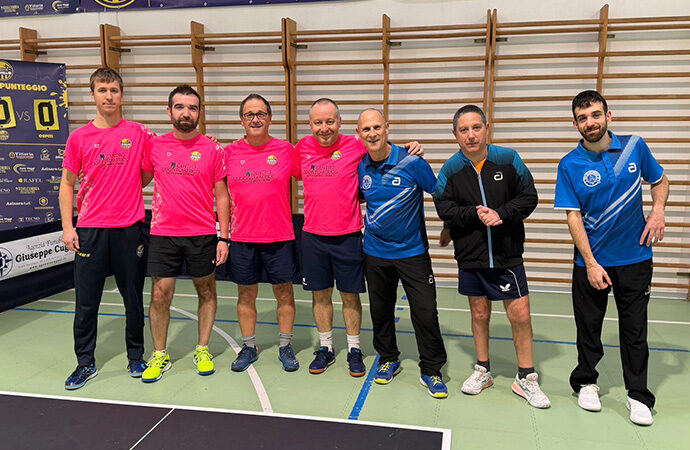 Tennistavolo, “il Cancello” riparte alla grande in C2. Battuta d’arresto in D1