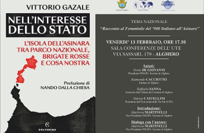 Alghero, FIDAPA porta all’UTE il Novecento delle donne all’Asinara. Conversazione con l’autore Vittorio Gazale
